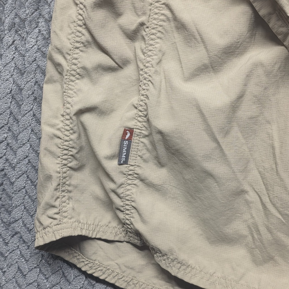 Simms Guide Series Fishing Shirt Men's XL Tan Long Sleeve Vented Nylon - Picture 5 of 12